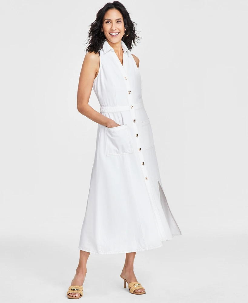 I.n.c. International Concepts Women's Denim Shirtdress, Exclusively at Macy's