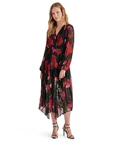 Steve Madden Women's Floral-Print Pleated Midi Dress