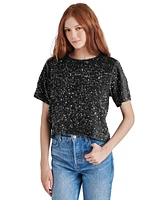 Steve Madden Women's Cressa Sequined Velvet Top