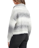 Bcx Juniors' Cowlneck Dropped-Shoulder Cable-Knit Sweater