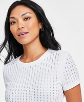 I.n.c. International Concepts Women's Rhinestone-Stud T-Shirt, Exclusively at Macy's