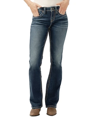 Silver Jeans Co. Women's Suki Mid Rise Curvy Fit Bootcut