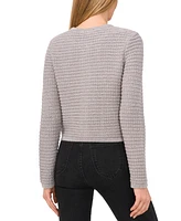 CeCe Women's Button-Front Textured Cardigan Sweater