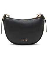 Anne Klein Sculpted Buckle Half Moon Crossbody Bag