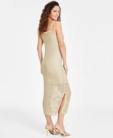 I.n.c. International Concepts Women's Crochet Metallic Tank Sweater Dress, Exclusively at Macy's