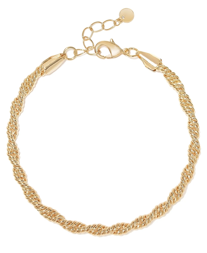 And Now This Silver, Gold Plated Brass Twisted Chain Bracelet