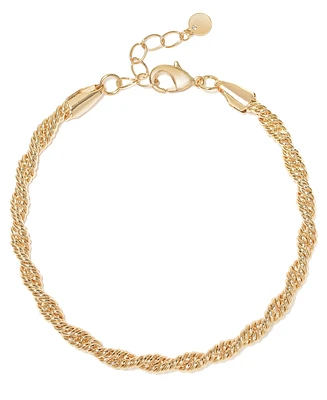 And Now This Silver, Gold Plated Brass Twisted Chain Bracelet