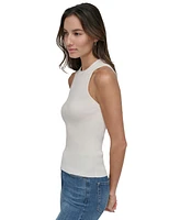 Dkny Jeans Women's Ribbed Sleeveless Crew Neck Sweater