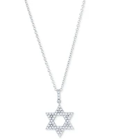 Diamond Star of David Pendant Necklace (1/4 ct. t.w.) 14k White or Yellow Gold, 16" + 2" extender