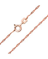 Bling Jewelry Singapore Chain 020 Gauge Necklace Rose Gold Plated Sterling Silver