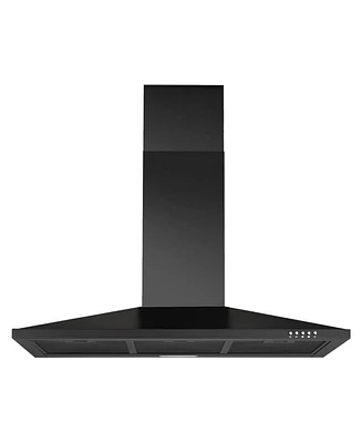 36-in 450-cfm Convertible Black Wall-Mounted Range Hood