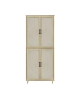 Slickblue 4 Door Cabinet, with Adjustable Inner Shelves, Storage Cabinet