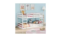 Slickblue Twin Over Twin Bunk Bed with Ladder in White – Space-Saving and Sturdy Design, Ideal for Kids' Bedrooms with Safe and Easy Access