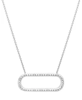 2-Pc. Set Diamond Open Link Pendant Necklace & Matching Hoop Earrings (1/6 ct. t.w.) in Sterling Silver, Created for Macy's