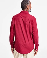 Club Room Men's Long Sleeve Diamond Jacquard Button-Front Shirt, Exclusively at Macy's