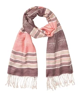 Olsen Multi-Pattern Scarf with Fringe