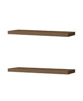 Fm Furniture Iva Floating Shelf in Melamine x2,Mahogany