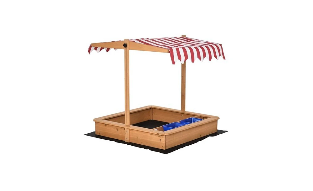 Slickblue Kids Wooden Sandbox for Timeless Outdoor Fun – Sturdy Construction, Safe Play Area, and Natural Aesthetic