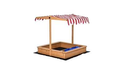 Slickblue Kids Wooden Sandbox for Timeless Outdoor Fun – Sturdy Construction, Safe Play Area, and Natural Aesthetic