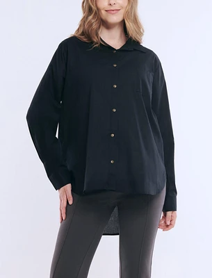 Motherhood Maternity Long Sleeve Button-Up Poplin Shirt