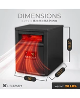 LifeSmart LifePro 8 Element 1500W Electric Infrared Quartz Indoor Space Heater