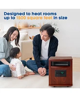 LifeSmart LifePro 6 Element 1500W Infrared Quartz Indoor Space Heater, Brown