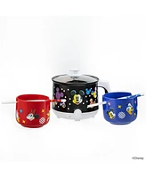 Uncanny Brands Disney Mickey Mouse Hot Pot with Ramen Bowls - Cook with Your Favorite Disney Character