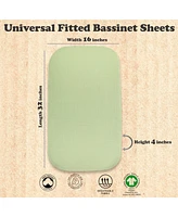 Bublo Baby Bassinet Sheet Set for Boy and Girl, 3 Pack 100% Muslin Cotton, Universal Fitted Oval, Hourglass & Rectangle Mattress, Fi