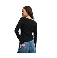 Cotton On Women's Kelsey V Front Henley Long Sleeve