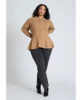 Eloquii Plus Peplum Zipper Sweater