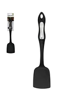 Hamilton Beach Solid Spatula Turner Hard Plastic Heat-Resistant 14in Soft-Touch Ergonomic Handle Heavy Duty, Spatulas Turner for Vegetables & Flipping