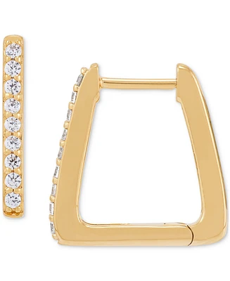 Diamond Geometric Hoop Earrings (1/4 ct. t.w.) in 14k Gold-Plated Sterling Silver