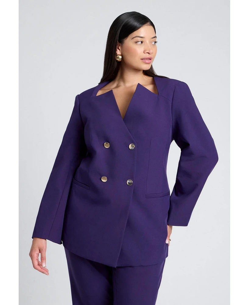 Eloquii Women's Cutaway Neckline Blazer