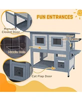 Slickblue Cat House for Indoor and Outdoor Use – Cozy Shelter with Durable Design, Comfortable Space for Cats to Relax