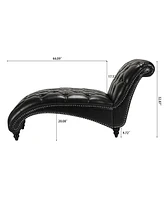 Slickblue Tufted Armless Chaise Lounge Elegant Seating for Living Room or Bedroom