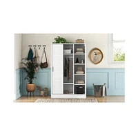 Slickblue 3-Door Shutter Wardrobe with Shelves – Stylish Storage Solution with Ample Space for Clothes and Accessories