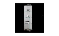 Slickblue 4-Shelf Glass Display Cabinet with Single Door for Elegant Storage and Showcase