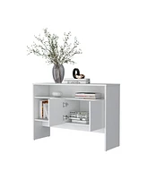 Fm Furniture Bylas Console Table in Melamine With Two Doors y Open Storage