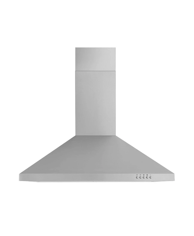 Flynama 30-in 700-cfm Convertible Silver Wall-Mounted Range Hood