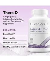 Theralogix Thera-d 2000 Vitamin D Supplement - 2,000 Iu (50 mcg) Vitamin D3 Tablets - 180-Day Supply - Immune Support Supplement for Women & Men