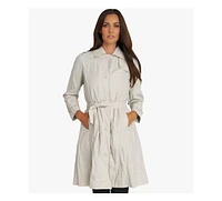 Stella Carakasi Women's Belted Water-Resistant Button Front Trench Coat