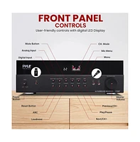 Pyle 7.2 Channel Av Home Theater Receiver With Bluetooth, 4K Ultra Hd Support, Fm Radio, 400 Watt