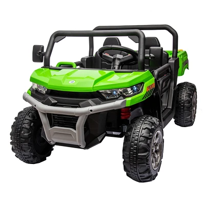 24V Ride On Truck 2 Seater Ride On Utv with 2x200W Motor Ride On Dump Truck with Dump Bed/Shovel Ride On Car with Remote Control Electric Vehicle with