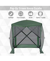 Pop Up Camping Canopy Gazebo Screen Shelter Tent with Single Person Easy Set-Up, Ventilating Mesh, Portable Carry Bag for Outdoor Camping Party Event,