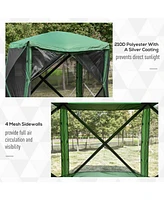 Pop Up Camping Canopy Gazebo Screen Shelter Tent with Single Person Easy Set-Up, Ventilating Mesh, Portable Carry Bag for Outdoor Camping Party Event,