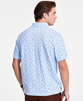 Club Room Men's Short Sleeve Ski Resort Print Pique Polo Shirt, Exclusively at Macy's