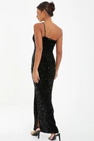 Quiz Women's Sequin Cut Out Neck Maxi Dress