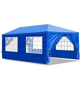 Slickblue Outdoor Party Tent with 6 Removable Sidewalls - Waterproof Canopy for Patio Weddings and Events