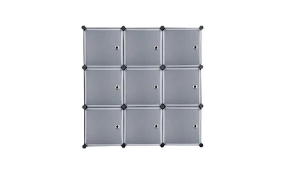 Slickblue 9-Cube Diy Plastic Closet Cabinet for Customizable Storage Solutions and Organization