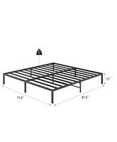 Slickblue Sturdy Metal Platform Bed Frame No Box Spring Needed for Convenient Sleep Solutions